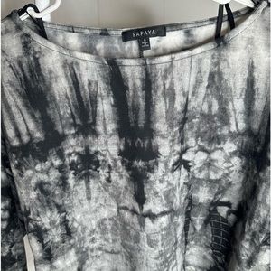 Papaya Tie Die Fleece Crop Top Long Sleeve/Crewneck